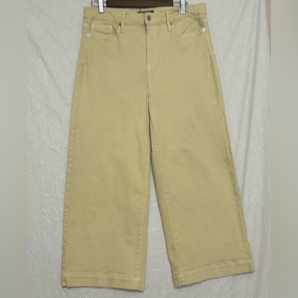 Banana Republic High Rise Wide Leg Crop Pale Yellow pant Size 31/10